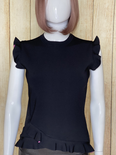 Stretch Top with Pink Frills